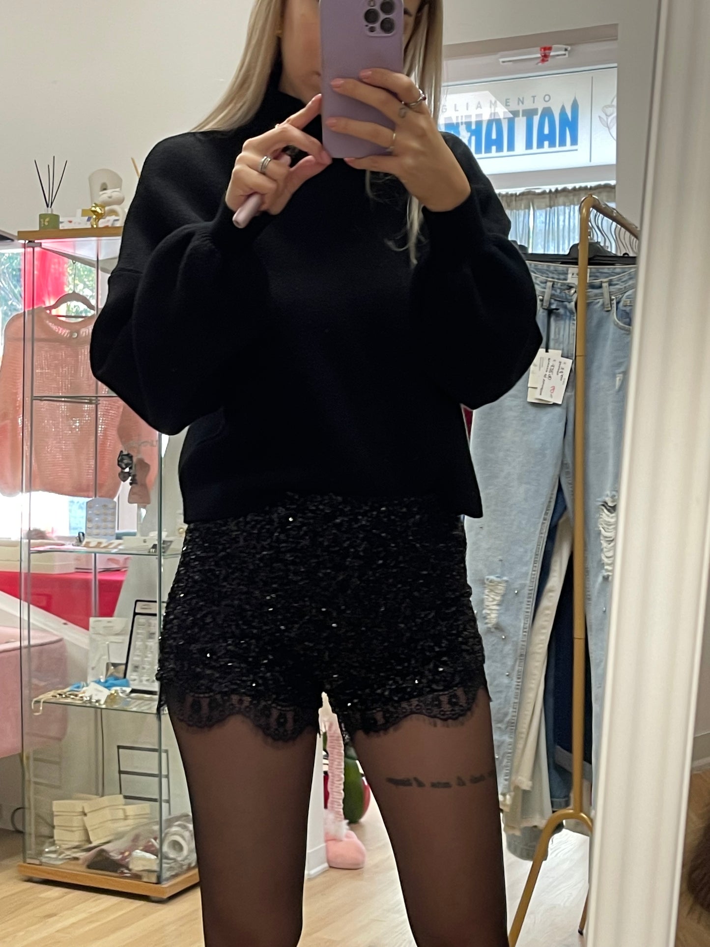 Culotte paillettes e pizzo