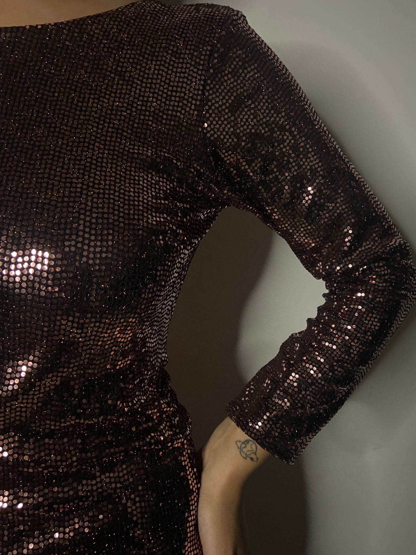 Abito paillettes scollo schiena