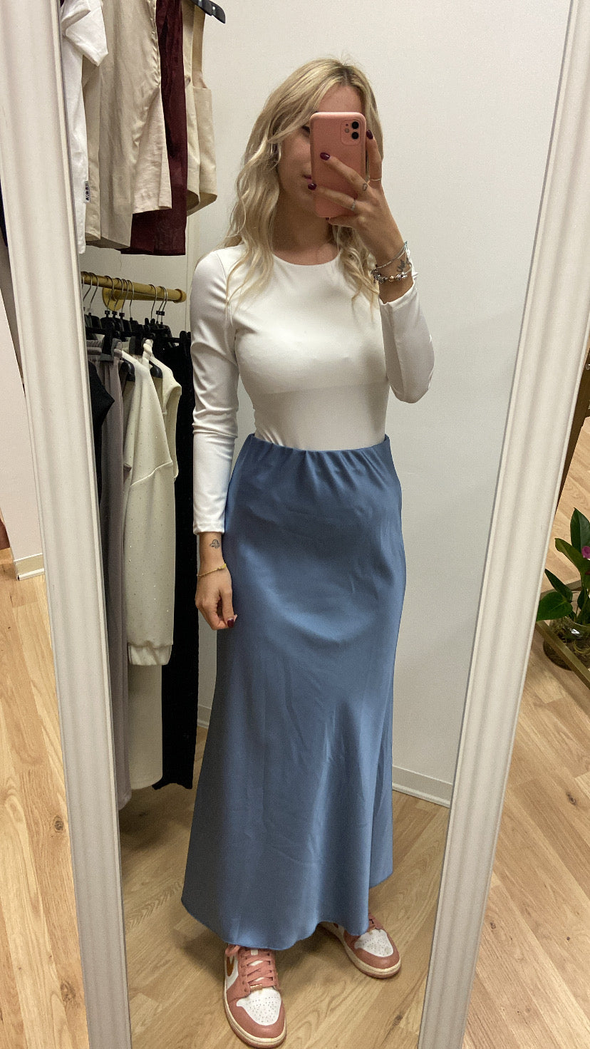 Gonna longuette raso