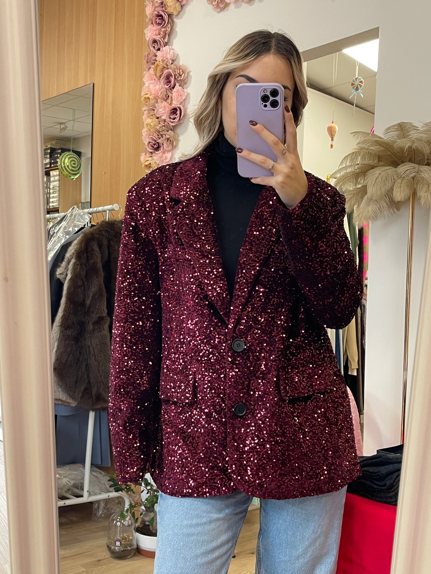 Giacca over paillettes