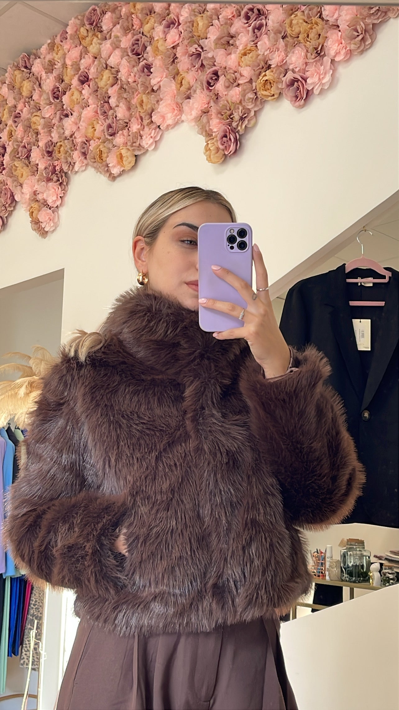 Eco pelliccia marrone Berna