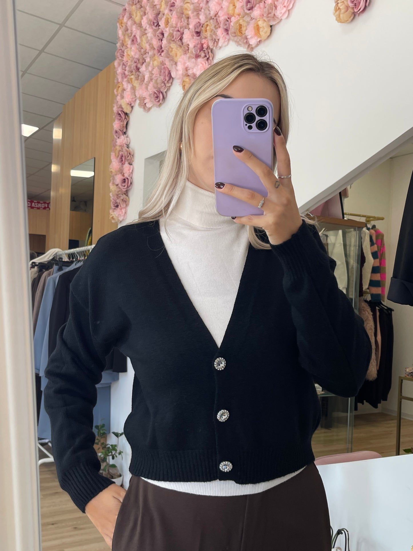 Cardigan bottoni gioiello