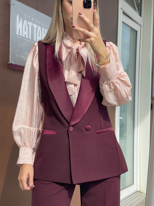 Giacca gilet raso