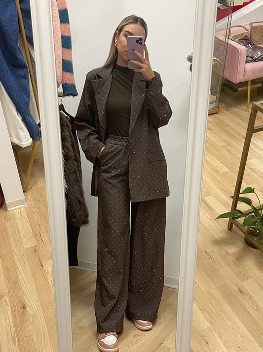 Pantalone elastico strass