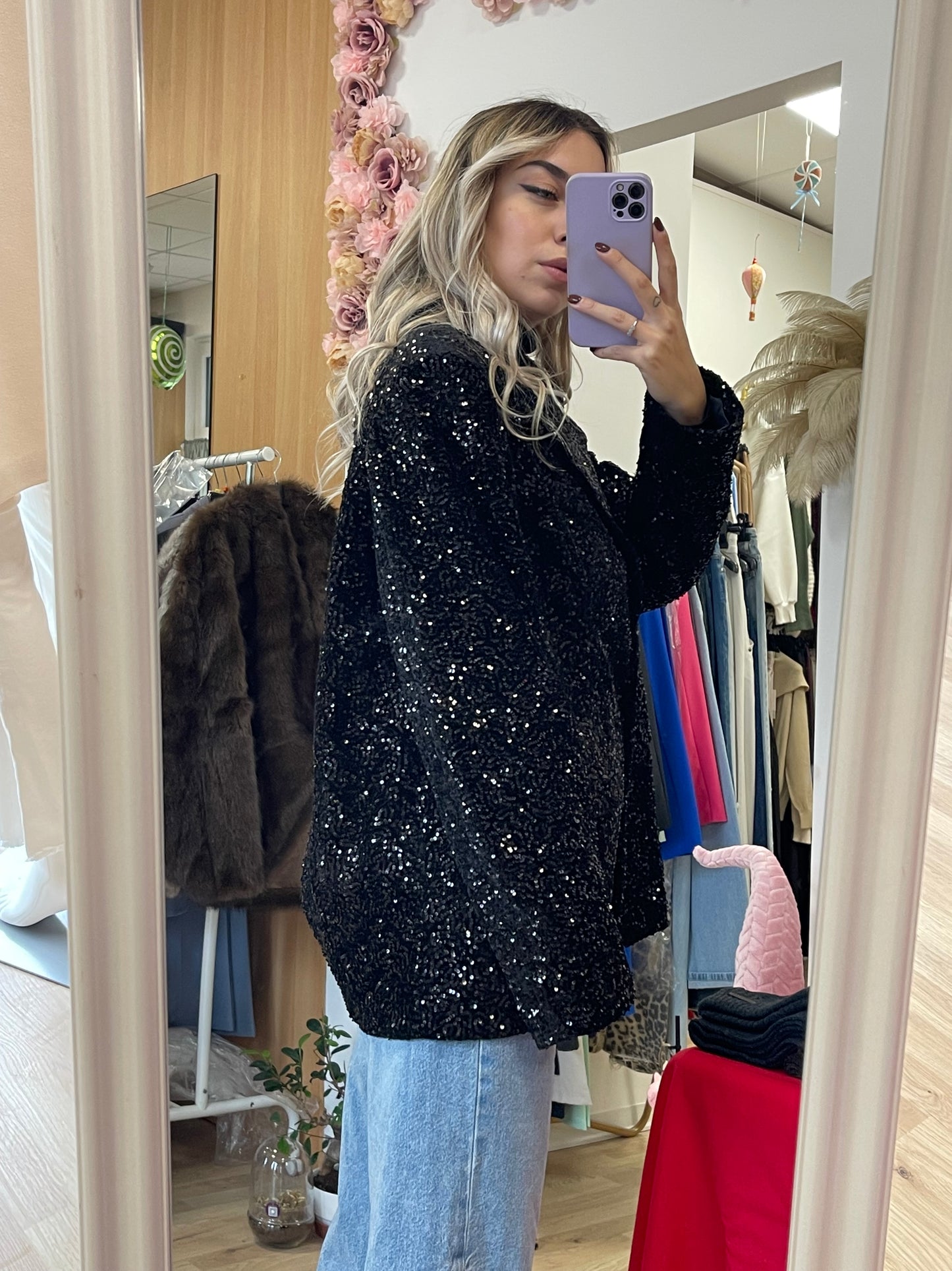 Giacca over paillettes
