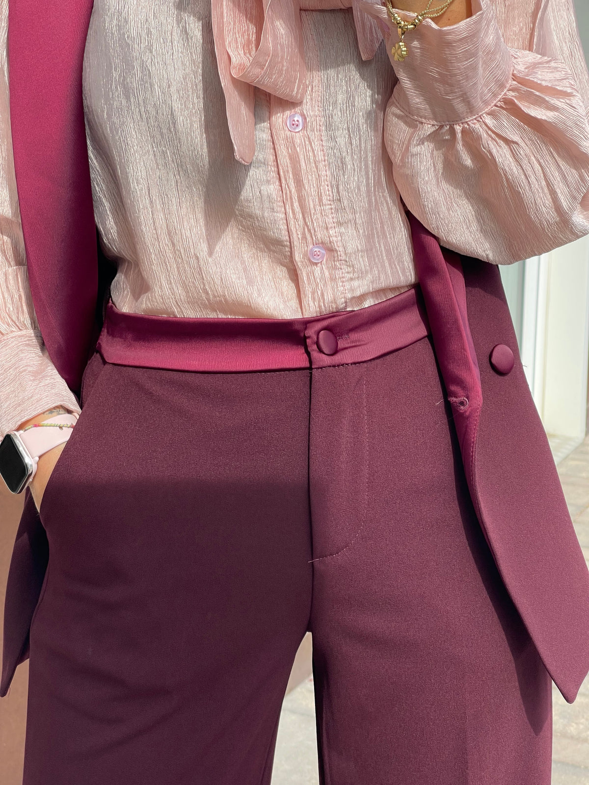 Pantalone elegante raso