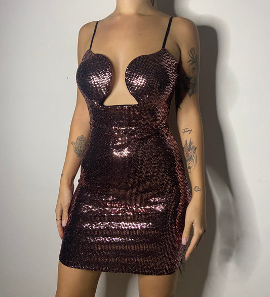 Abito scollo e strass