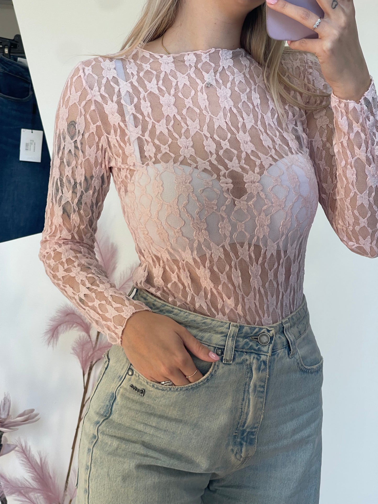 Maglia pizzo fantasia