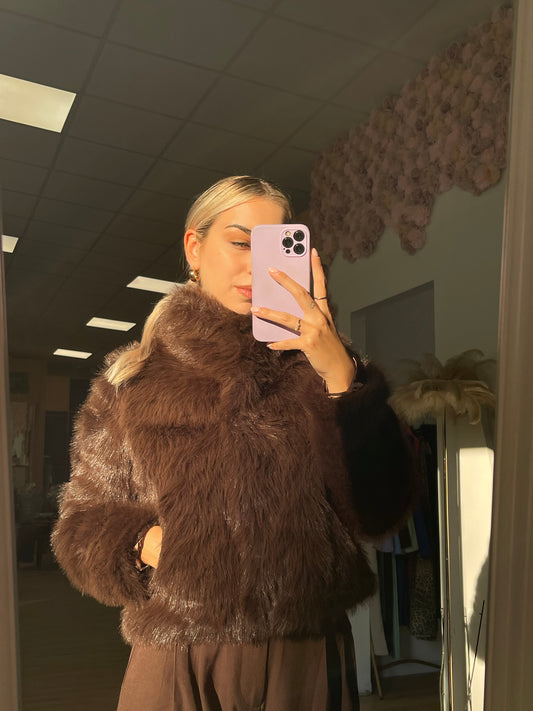 Eco pelliccia marrone Berna