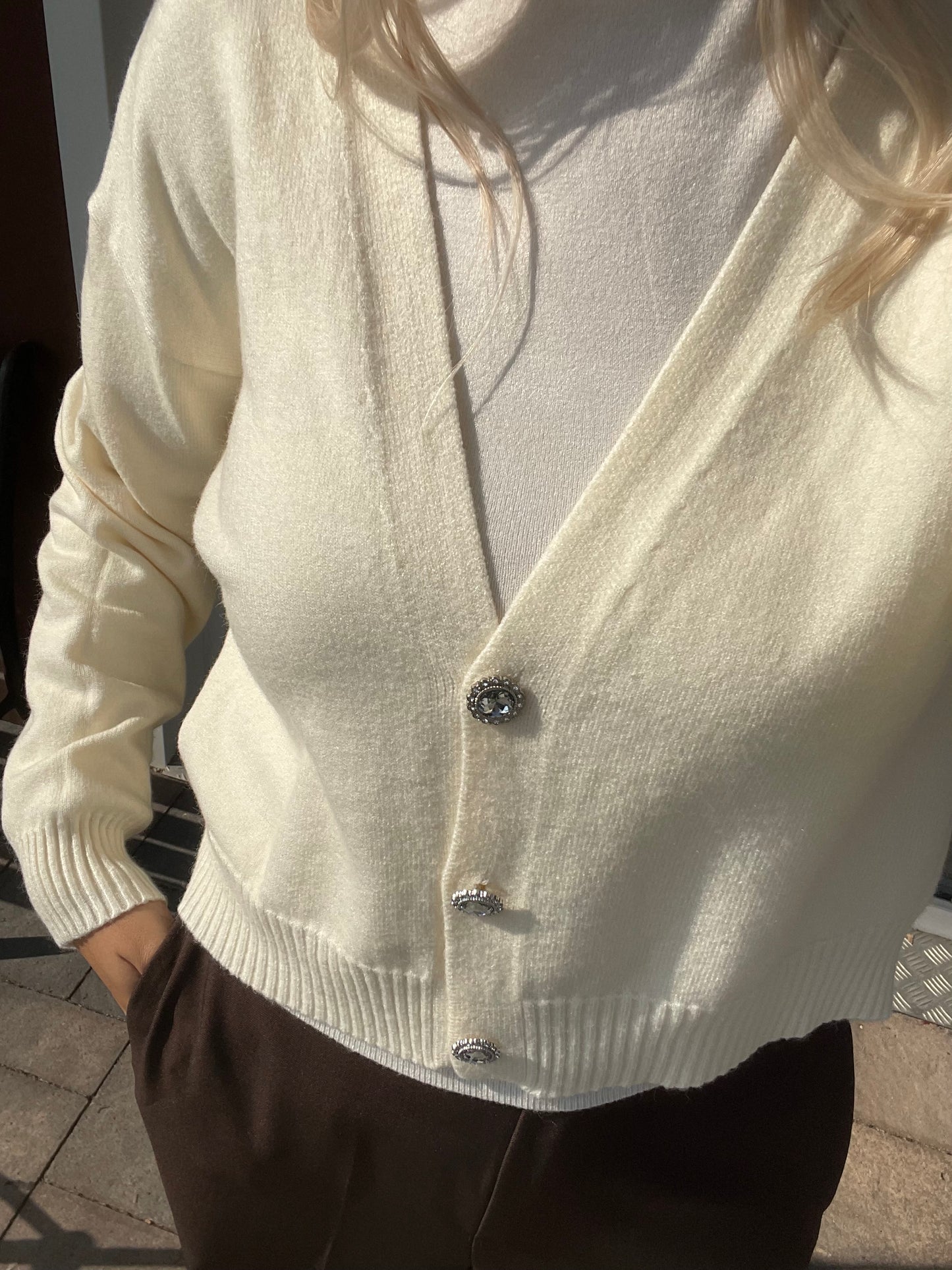 Cardigan bottoni gioiello