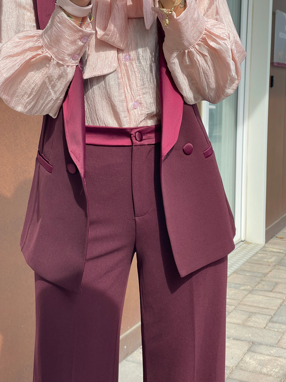 Pantalone elegante raso