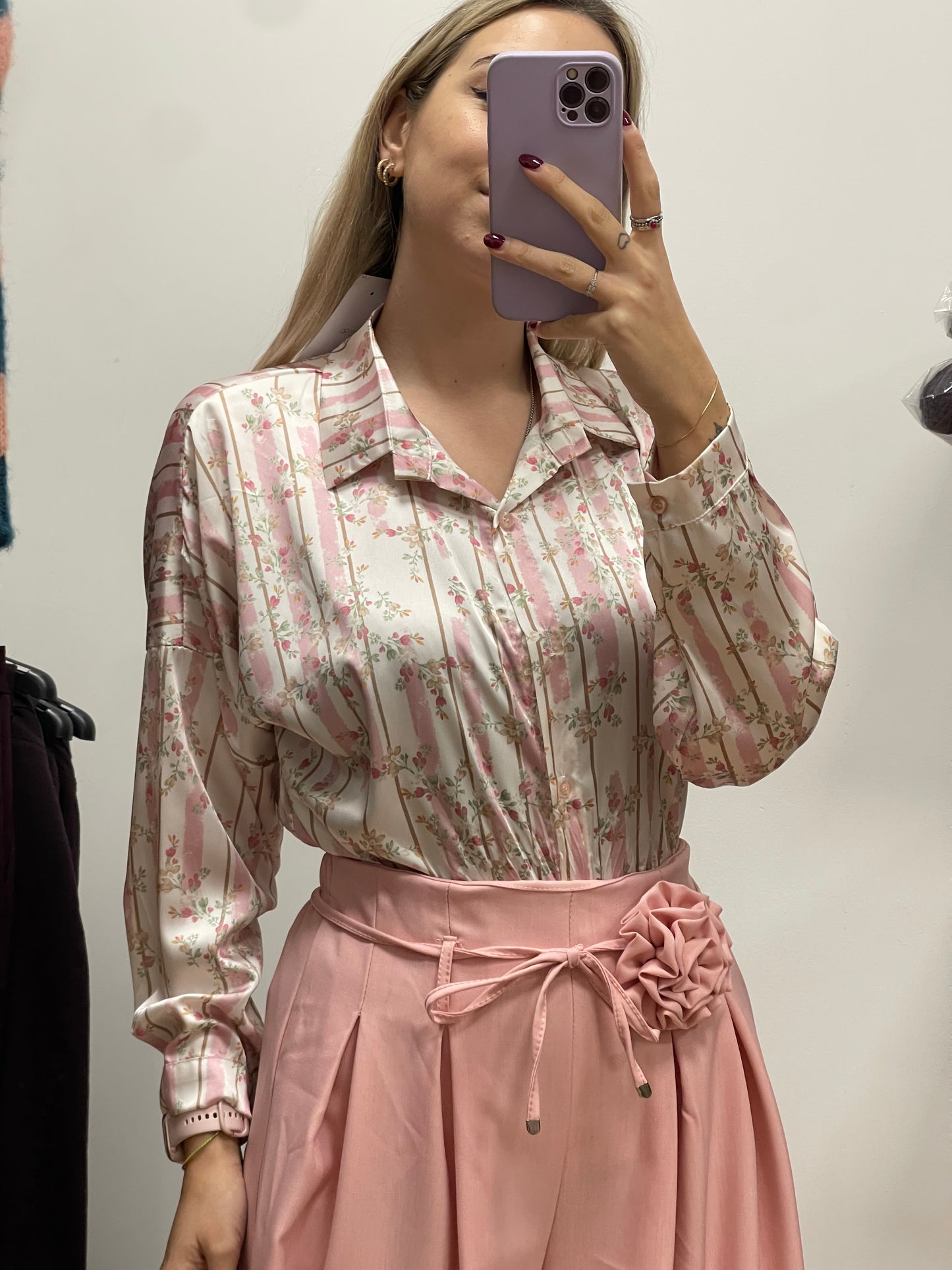 Camicia raso fantasia