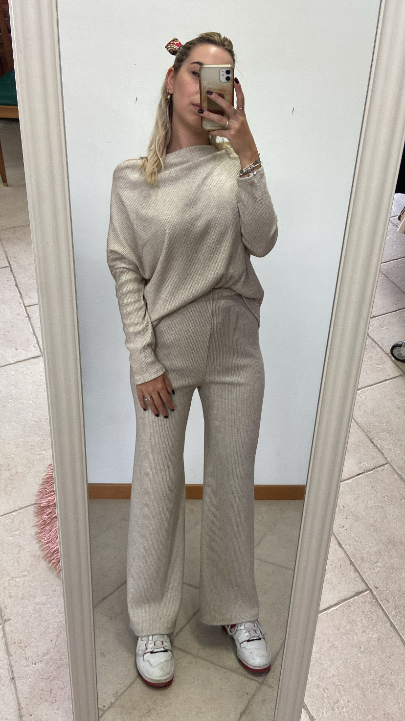 Pantalone a costine glitter