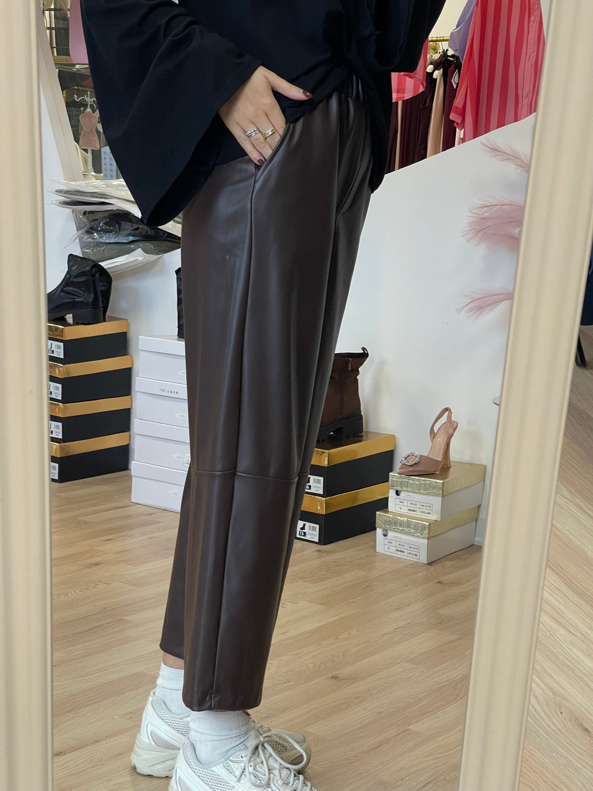 Pantalone ecopelle