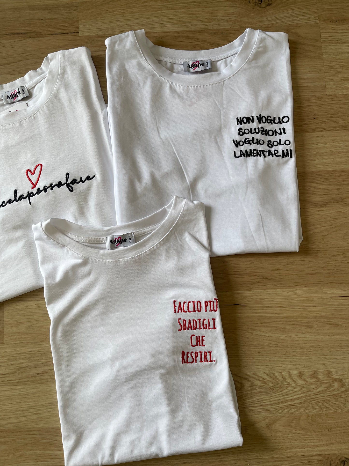 T-shirt ricamo “non ce la posso fare”