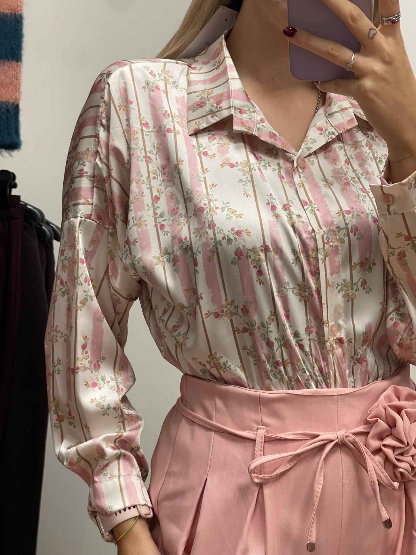 Camicia raso fantasia