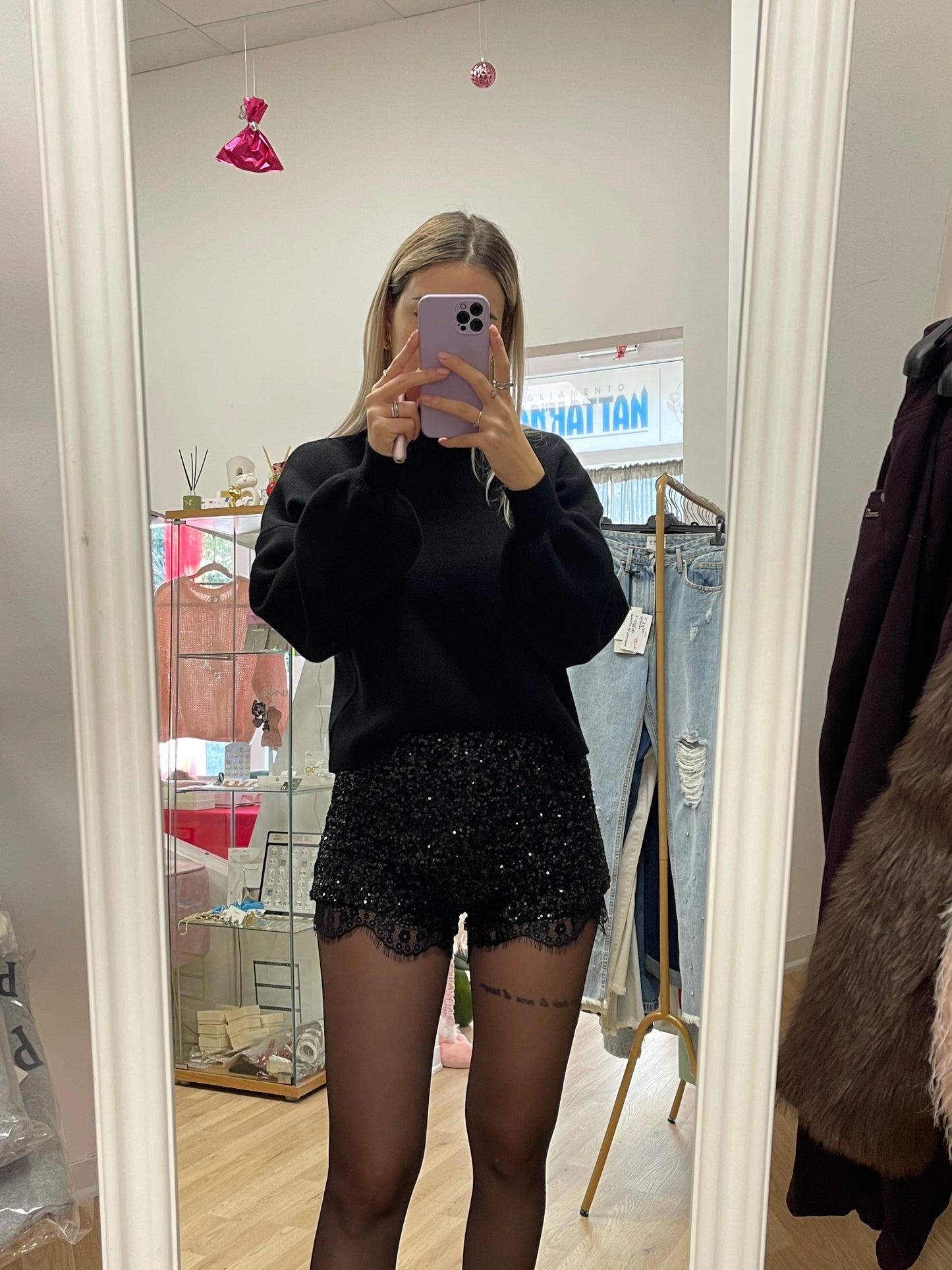 Culotte paillettes e pizzo